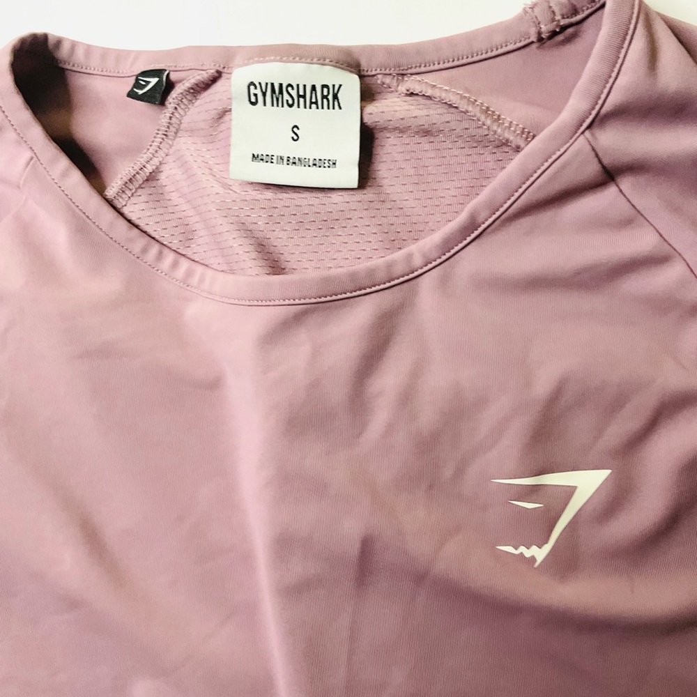 Gymshark Long Sleeve Crop Top Mauve Pink Size S Thumbholes